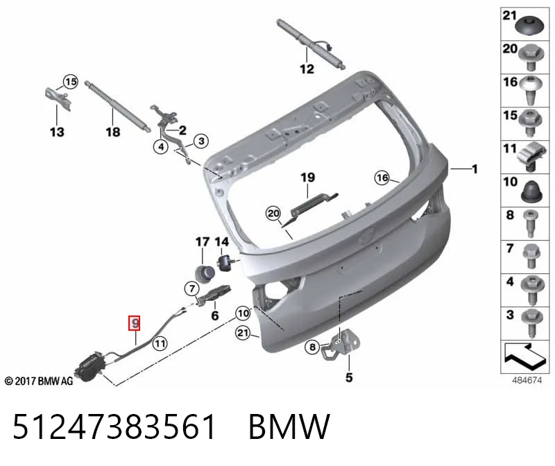 51247383561 BMW Мотор (клапан) дотягування багажника