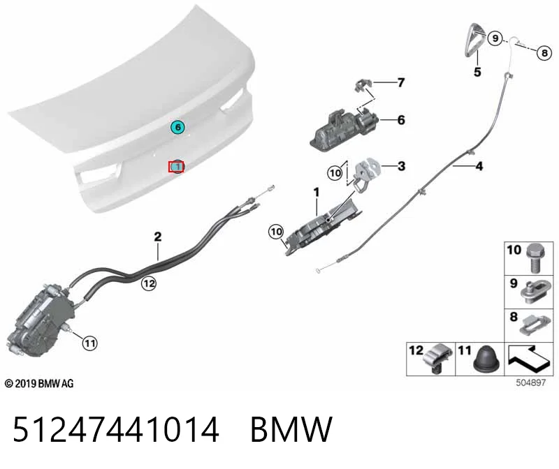 51247441014 BMW Замок п'ятих дверей