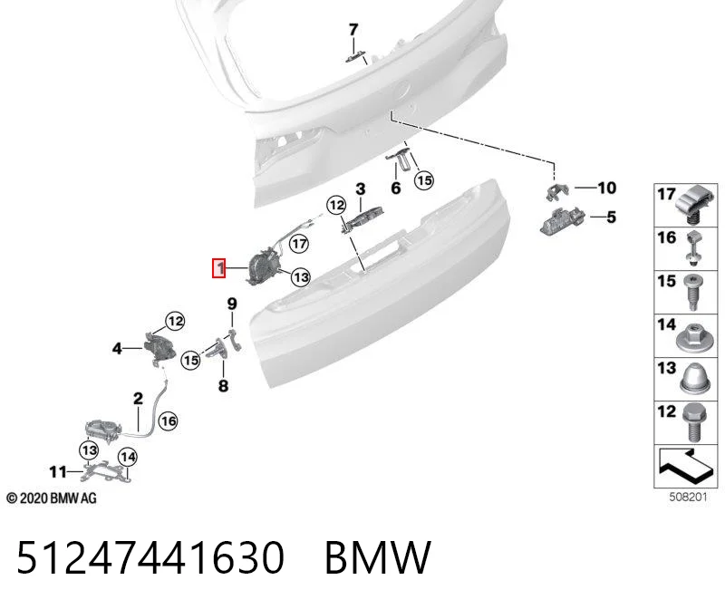 51247441630 BMW Мотор (клапан) дотягування багажника