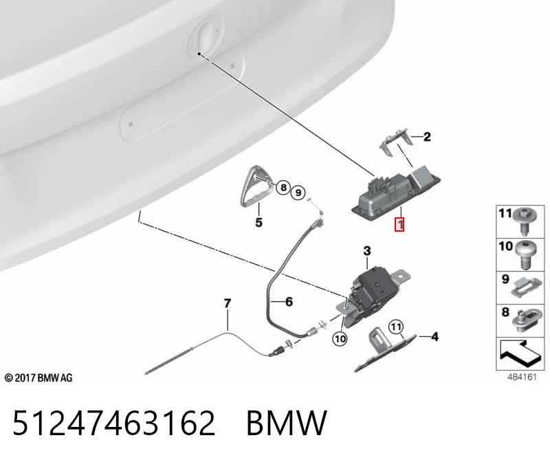 51247463162 BMW Кнопка приводу замка задньої 3/5 двері (ляди)