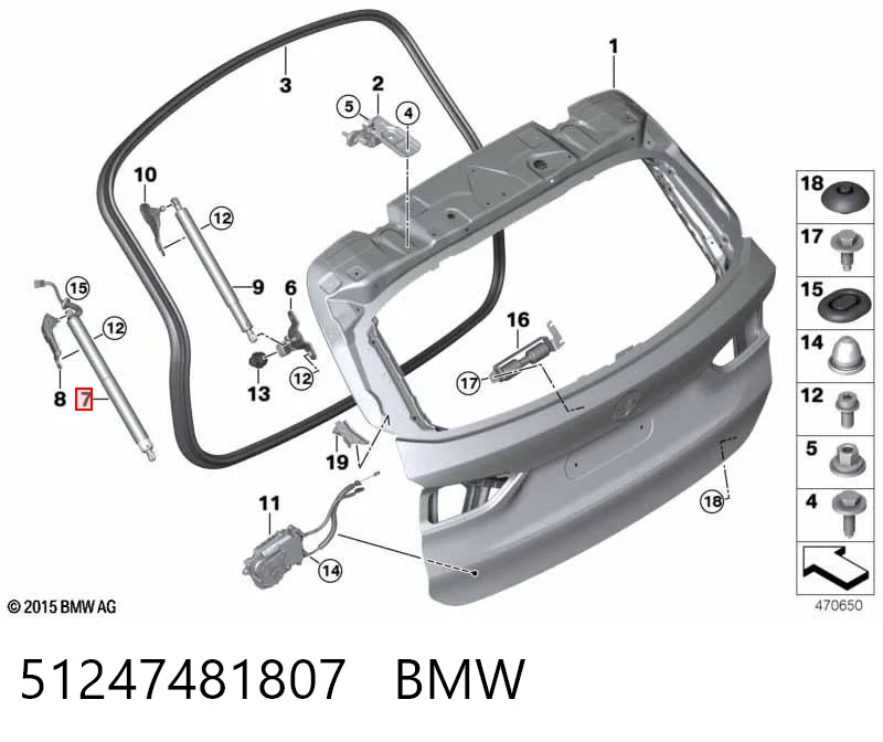 51247481807 BMW Амортизатор кришки багажника / двері 3/5-ї задньої