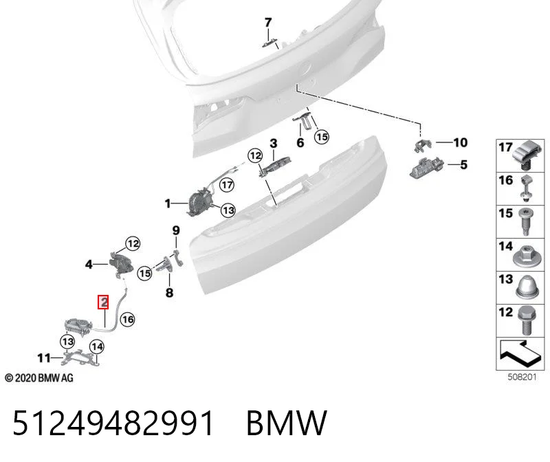 51249482991 BMW Мотор (клапан) дотягування багажника