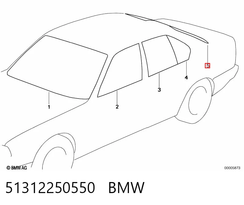 Заднє вікно на BMW 5  E34