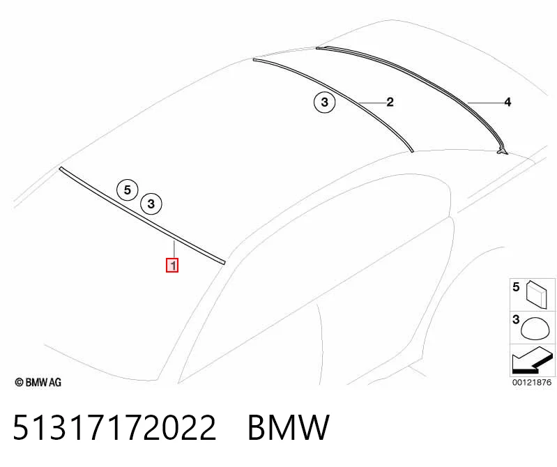 GS1405P120X Icor Молдинг лобового скла, верхній