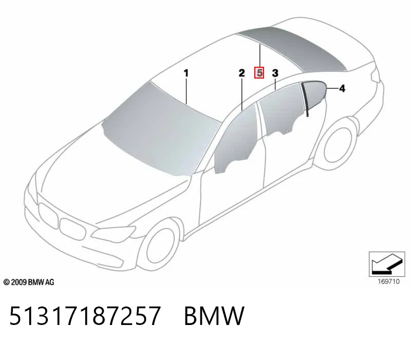 Заднє вікно на BMW 7  F01, F02, F03, F04