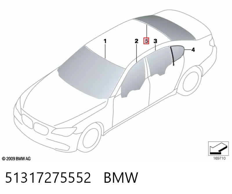Скло автомобільне заднє BMW 7 седан (F01, F02, F03, F04) (2008 - 2015) ціна, від 152.04 USD