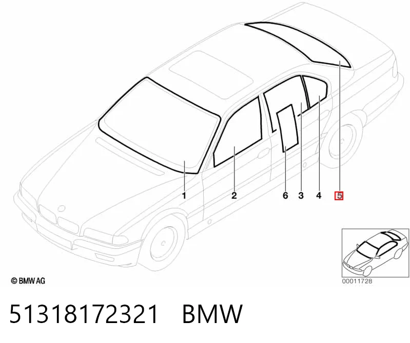 Заднє вікно на BMW 7  E38