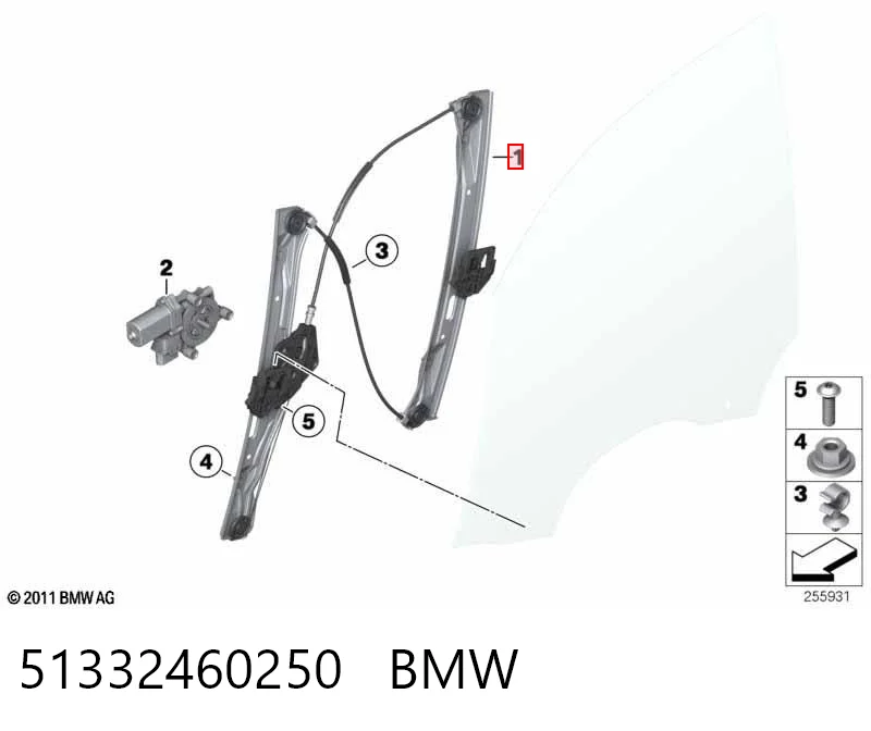 51332460250 BMW Склопідйомник (механізм переміщення скла)