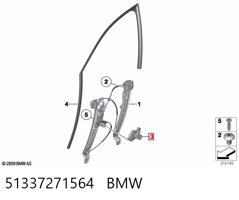 51337271564 BMW Мотор склопідйомника дверей передніх, правих