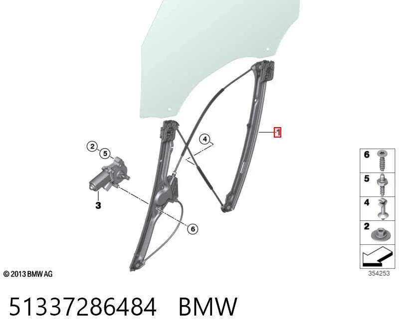 51337286484 BMW Склопідйомник передньої правої двері