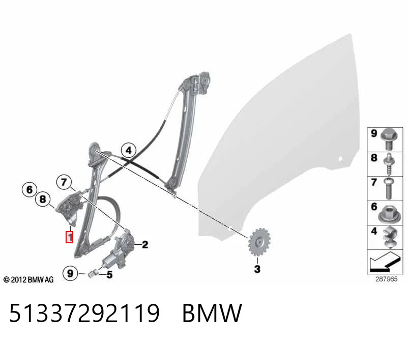 Підйомник механічний вітрового скла на BMW 2  F23