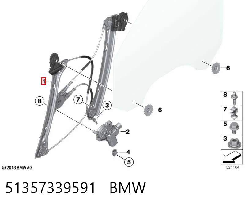 51357339591 BMW Підйомник механічний вітрового скла