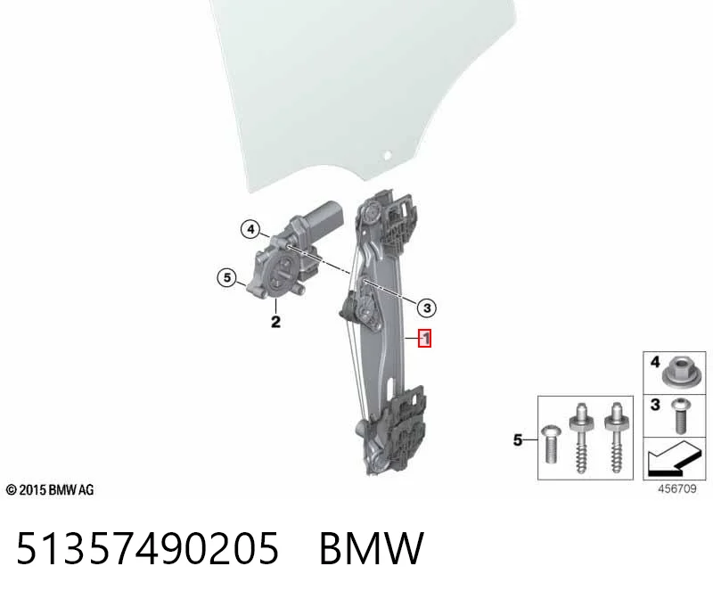 51357490205 BMW Механізм стеклопод'емника двері задньої, лівої