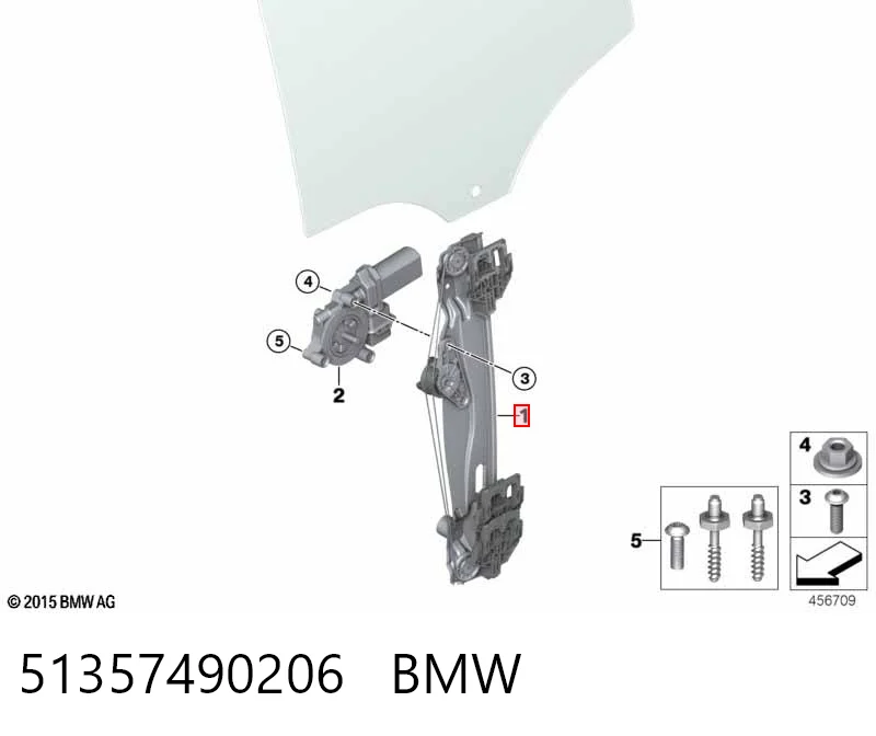 7354889 BMW Моторчик склопідйомника двері задніх, правих