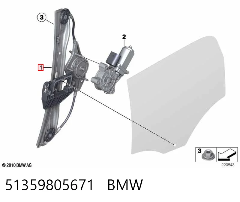 51359805671 BMW Механізм стеклопод'емника двері задньої, лівої