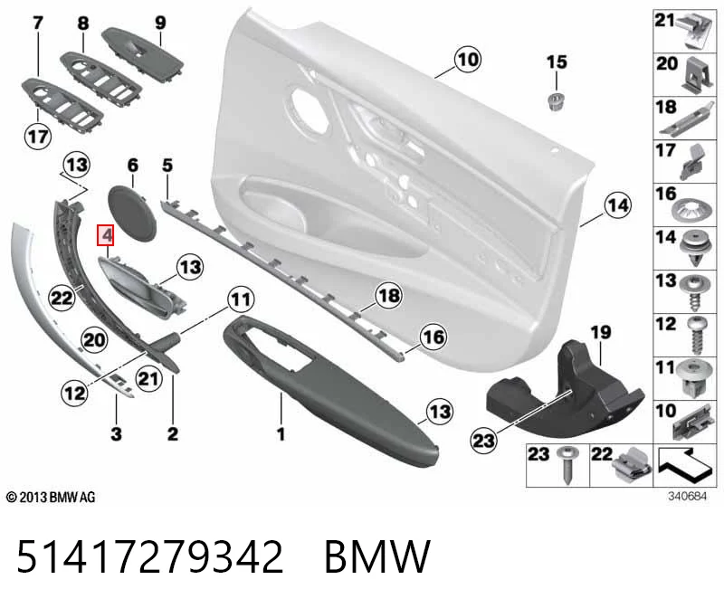 51417279342 BMW Ручка правих дверей зовнішня