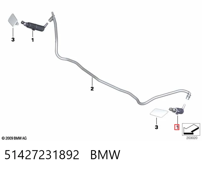 51427231892 BMW Сопло омивача фари передньої, правої