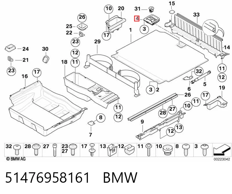 51476958161 BMW Ручка полиці багажника