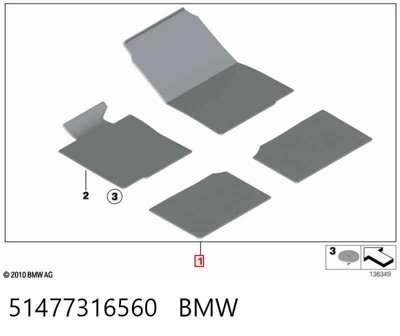 Комплект килимків BMW 3 седан (E90) (2004 - 2013) ціна, від 184.78 USD