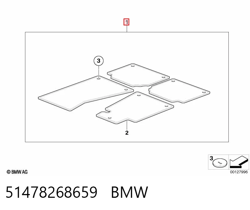 Килими салону на BMW 7  E65, E66, E67