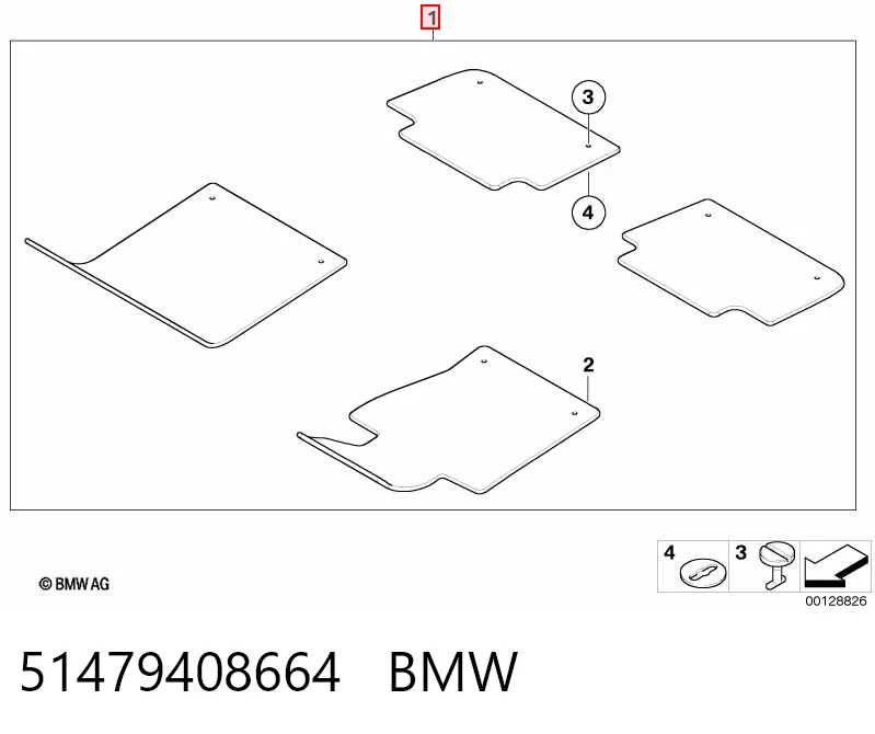 Комплект килимків BMW 3 седан (E46) (1998 - 2005) ціна, від 25.34 USD