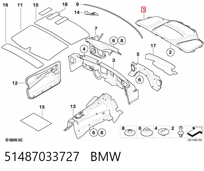 51487033727 BMW Утеплювач капота