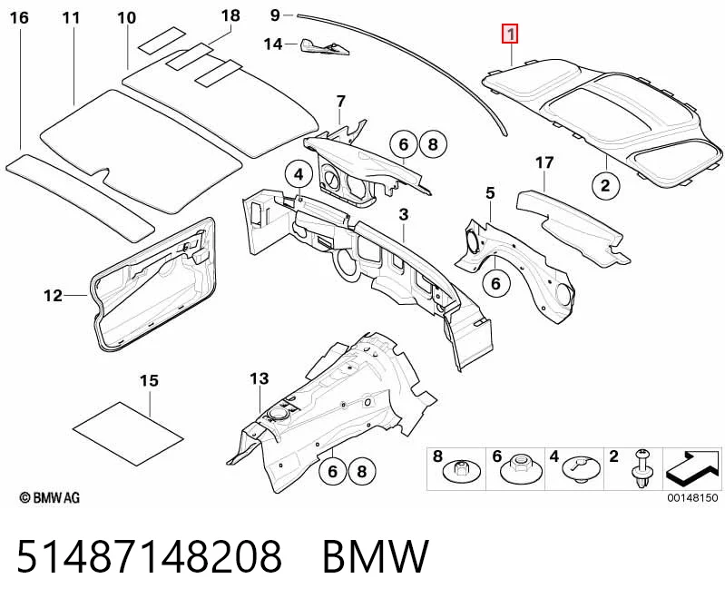 51487148208 BMW Утеплювач капота