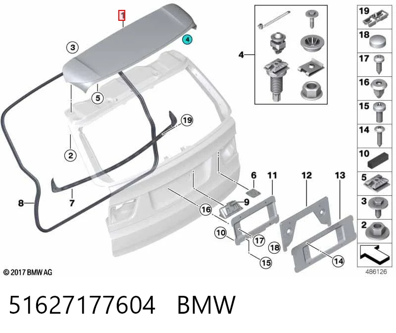 Спойлер задніх дверей BMW 7157689 ціна, від 19.05 USD