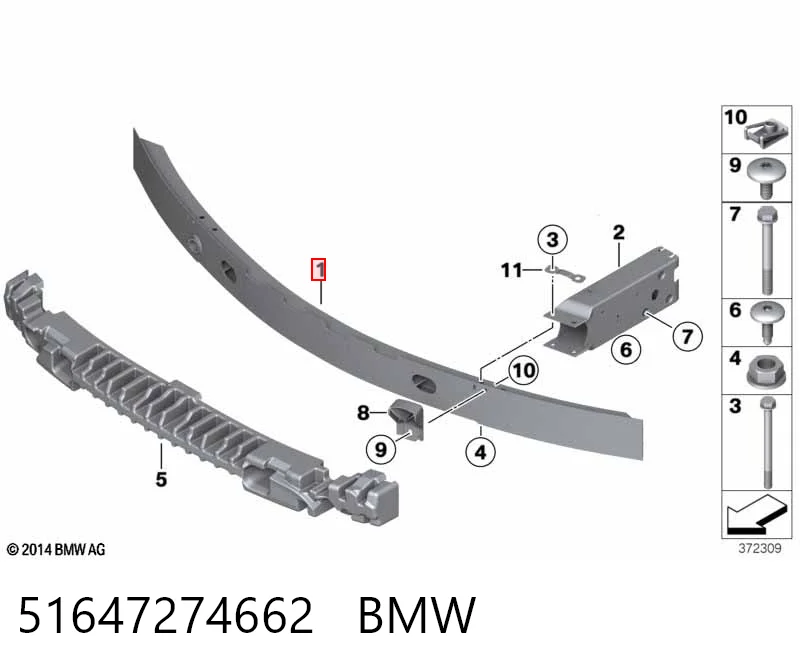 Шина бампера переднього KLARKSONAS PBM44003US ціна, від 105.16 USD