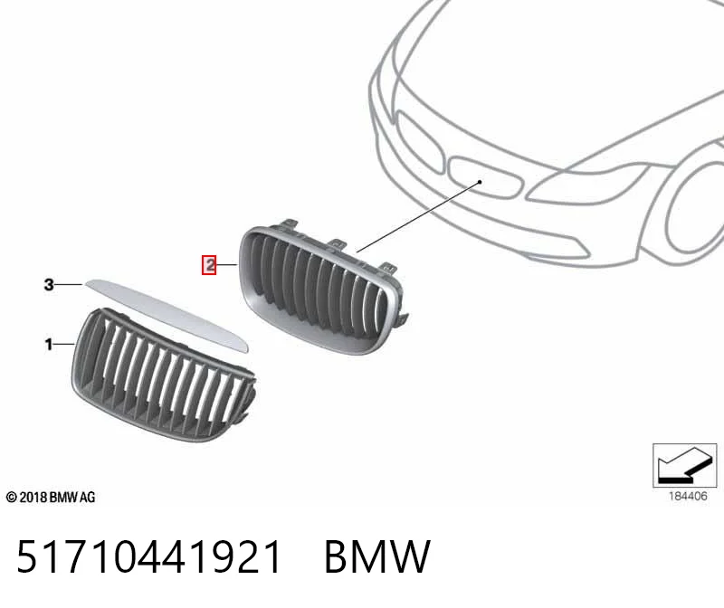 51710441921 BMW Решітка радіатора ліва