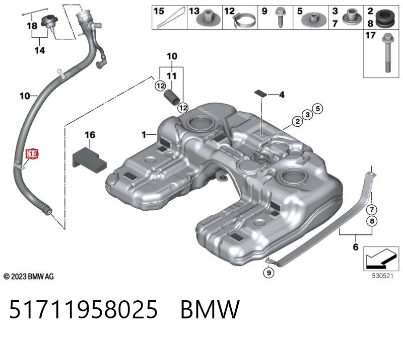 51711958025 BMW Болт/гайка кріплення