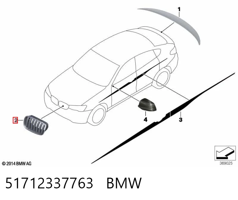 51712337763 BMW Решітка радіатора права