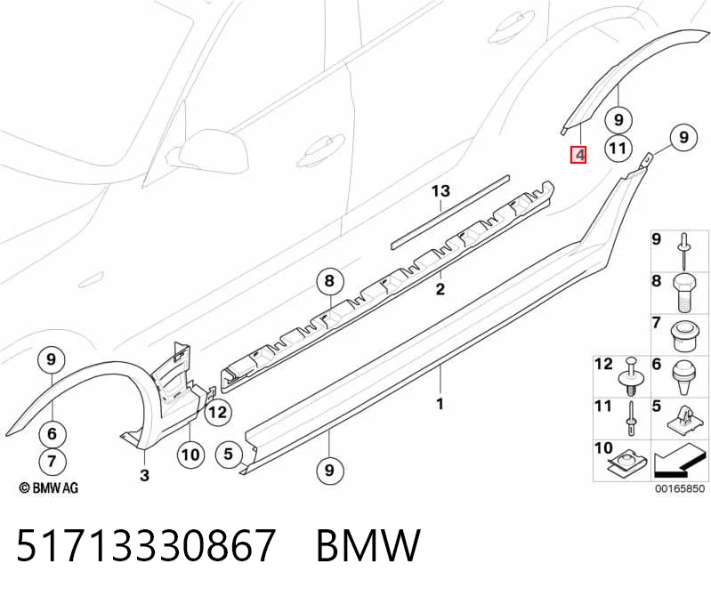 51713330867 BMW Розширювач заднього крила, лівий