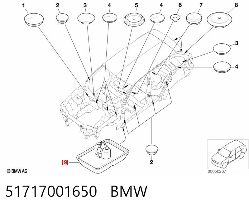 51717001650 BMW Подушка домкрата нижня, поддомкратники