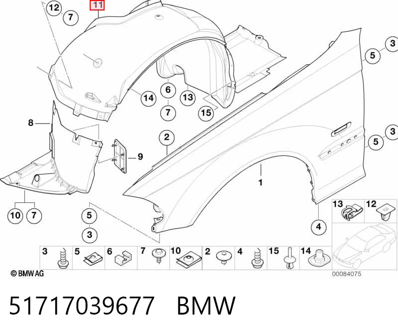 Підкрилок переднього крила, лівий задній Polcar 2008FL2T ціна, від 13.54 USD