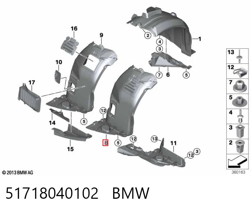 Підкрилок переднього крила, правий передній Polcar 2040FP1Q ціна, від 16.49 USD