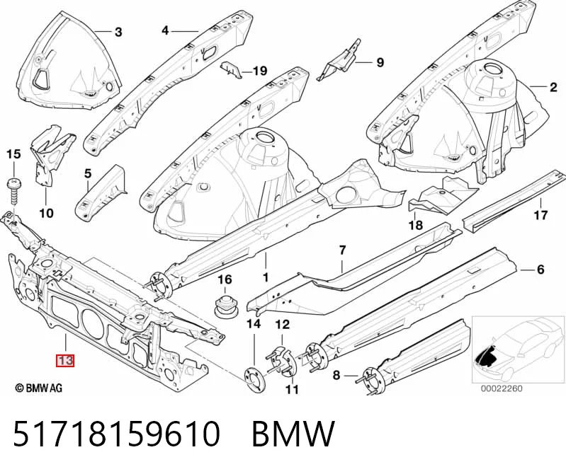 Панель передня BMW 5 седан (E39) (1995 - 2003) ціна, від 36.74 USD