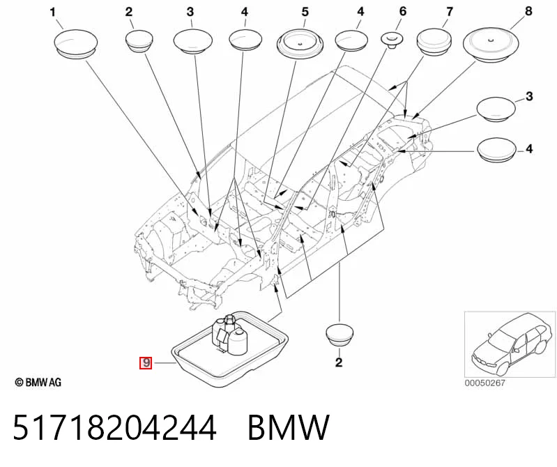 51718204244 BMW Подушка домкрата нижня, поддомкратники