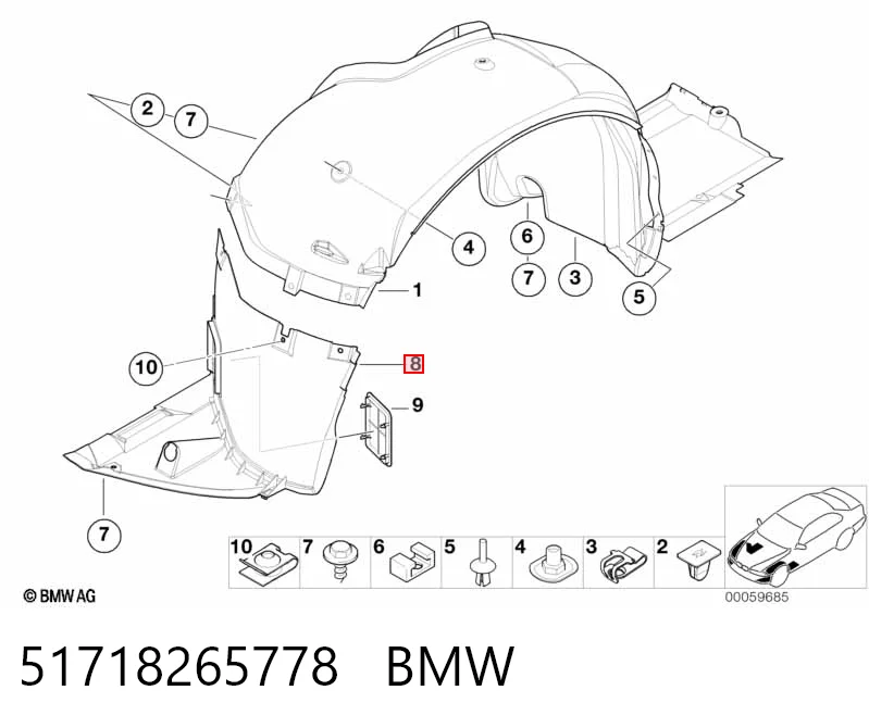 Підкрилок переднього крила, правий задній 2008FP23Q Polcar