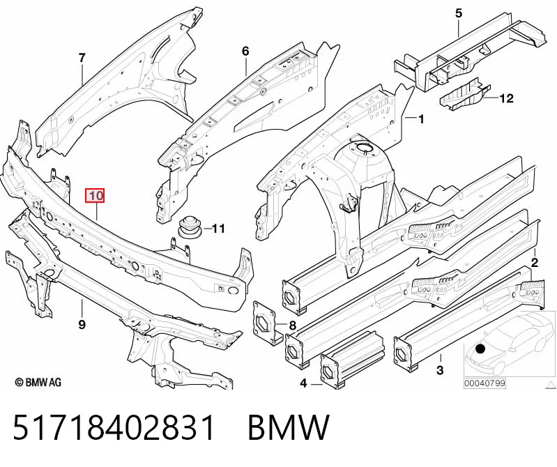 Шина бампера переднього BMW X5 позашляховик (E53) (2000 - 2006) ціна, від 156.92 USD