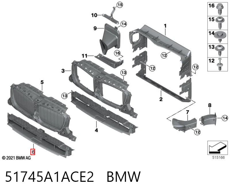 51745A1ACE2 BMW Жалюзі радіатора