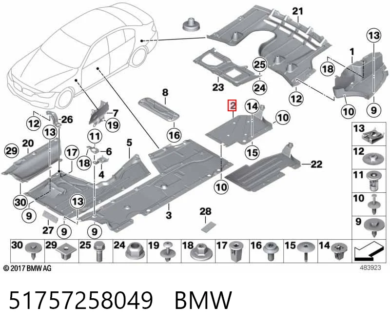 Купити 7258049 BMW Захист днища, паливного бака