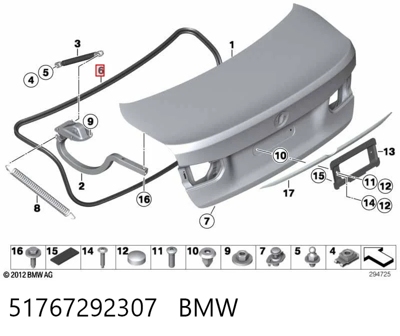 51767292307 BMW Прокладочний гумка багажника