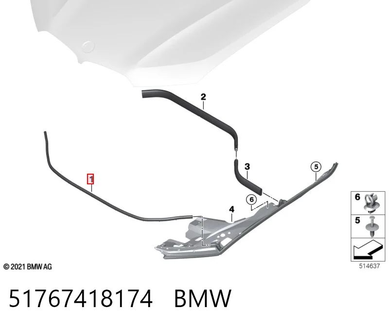 51767418174 BMW Ущільнювач капота