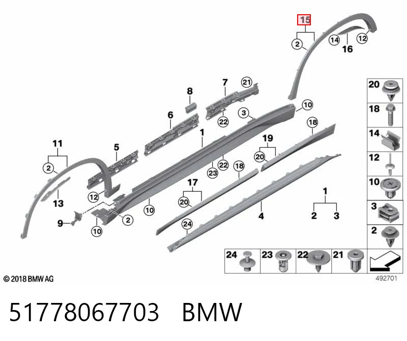 51778067703 BMW Розширювач заднього крила, лівий