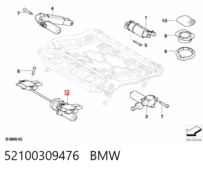 52100309476 BMW Двигун приводу регулювання сидіння