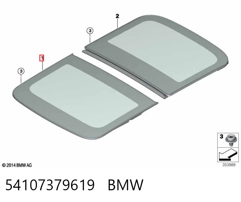 54107379619 BMW Кришка люка даху передня
