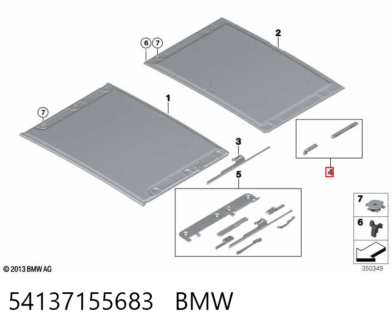 54137155683 BMW Направляюча люка
