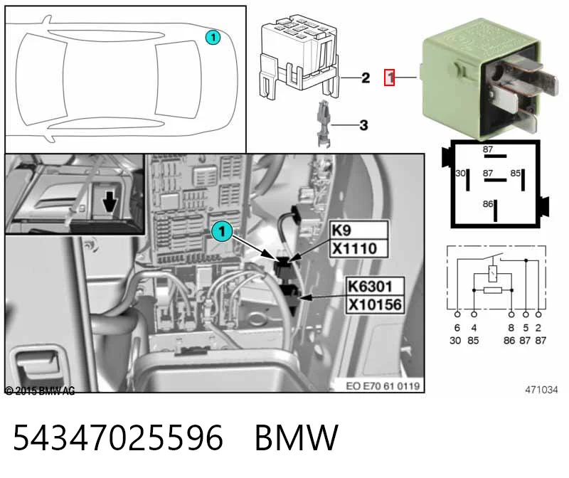 54347025596 BMW Реле покажчиків поворотів