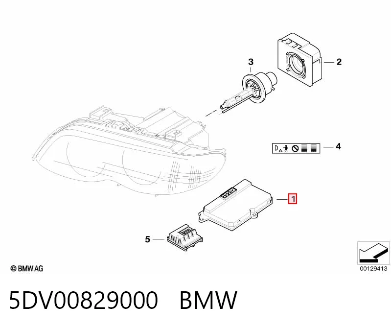 5DV00829000 BMW Блок розпалювання, ксенон
